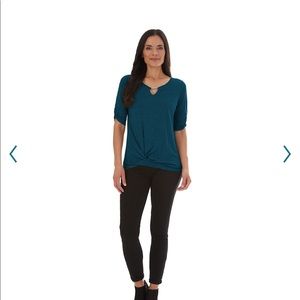 Apt 9 Rose heather top twist front with metal accent very elegant NWOT …